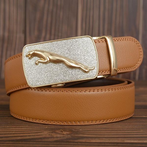 

fashion brand leather belt business trouser strap pant homme cowskin automatic buckle cowhide men belts, Black;brown