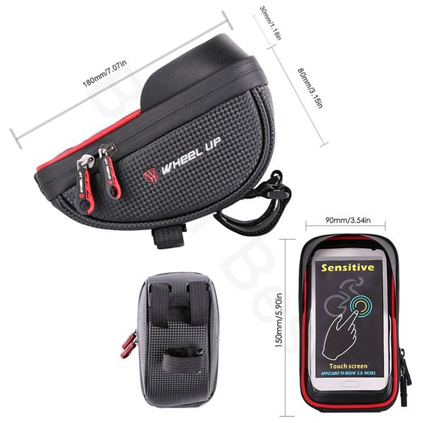 

red phone hole bags - smartphone bag, - frame bicycle inch bike pouch for with headphone premium bag mount below 6 waterproof front bik bmwb, Red;black