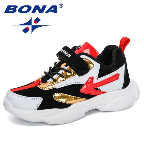 

bona 2020 new designers fashion style children casual running shoes boys outdoor sports shoes girls sneakers kids hiking, Black