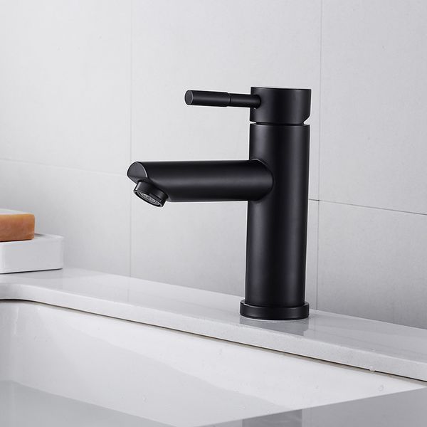 

liuyue basin faucets black/brushed nickel stainless steel single handle bathroom basin faucet cold sink mixer taps torneira