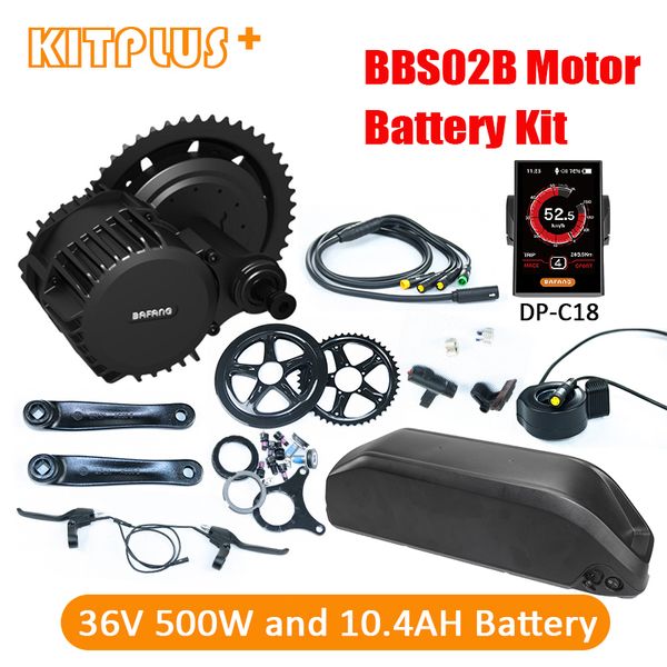 Kit Bafang Central Motor 8FUN 36V 500W BBS02 elettrico del motore per motorizzata della bicicletta con la batteria 10.4AH