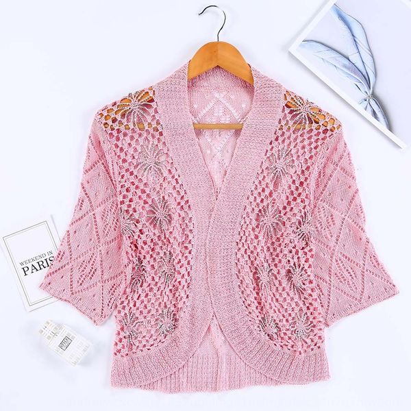 

origin sunflower middle sleeve ice silk shawl knitted plus crochet cardigan small shawl female summer thin short, Blue;gray