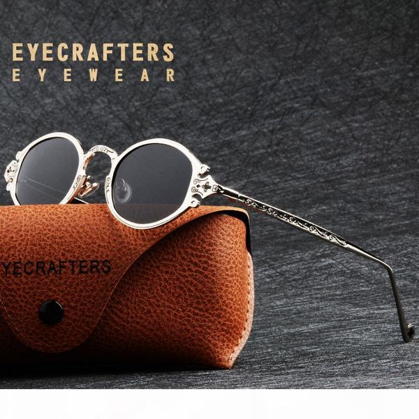 

fashion brand sunglasses mens womens oval round gothic sunglasses retro vintage steam punk, White;black