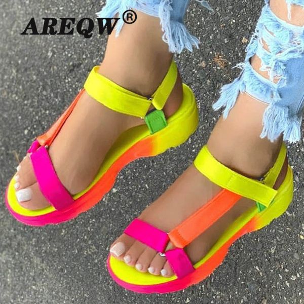 

2020 ins multi colors big size 43 casual shoes woman flat dropship comfortable sandals female y200620, Black