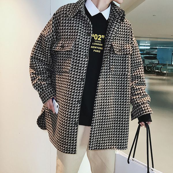 

men's jackets 2021 male autumn loose korean version of the wild trend casual thick long-sleeved jacket large size streetwear, Black;brown