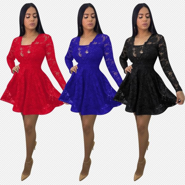 

w8250 amazon independent station cross-border platform womens fashion lace dress nightclub skirt, White;black