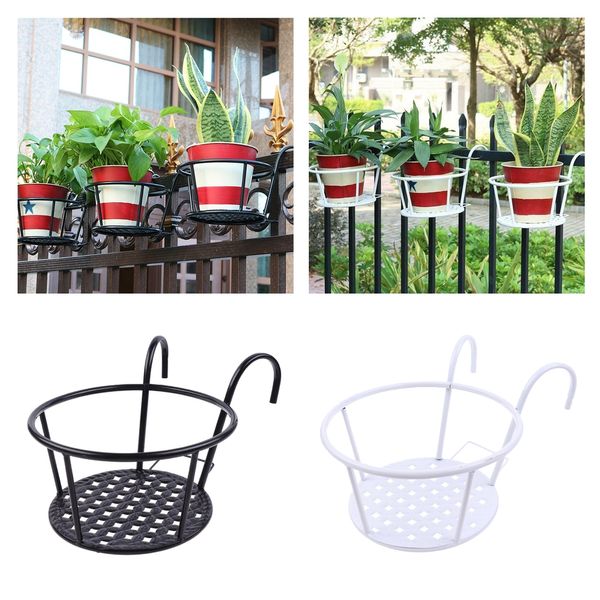 

2x rustic potted flower hangin basket planter holder for porch 22cn dia