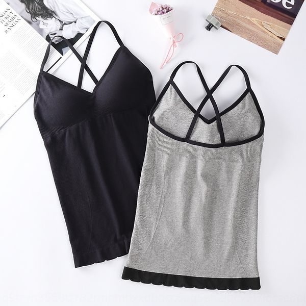 

8823 camisole women's summer beauty back without steel ring base shirt shirt, White