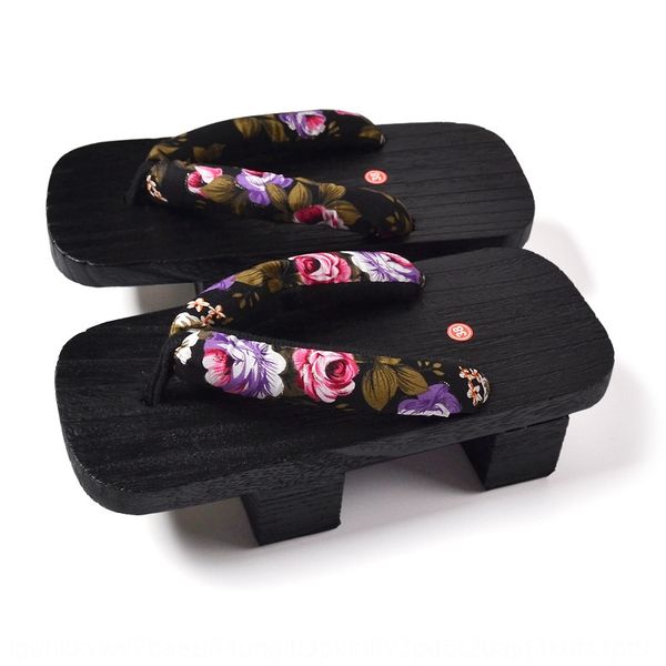 

tjxj0 japanese-style two-tooth clogs cosplay couple men and women's same style two-tooth bench burning tong slippers wooden slippersben