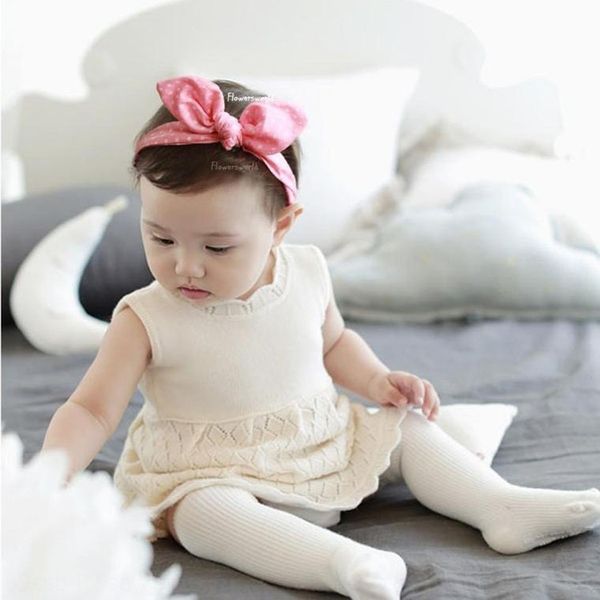 

fd1145 korean style cotton bow cotton children's tu er hair band rabbit ear children's hair band baby headdress, Slivery;white