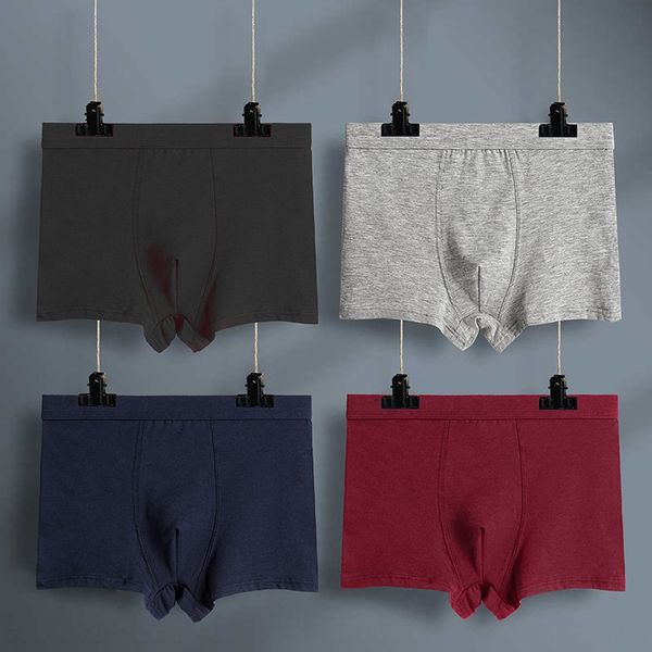 

5-color new трусы кальсоны дышащей середины талии боксер хлопок белье мужчин сплошной цвет стройный мужчин боксер белье, Black;white