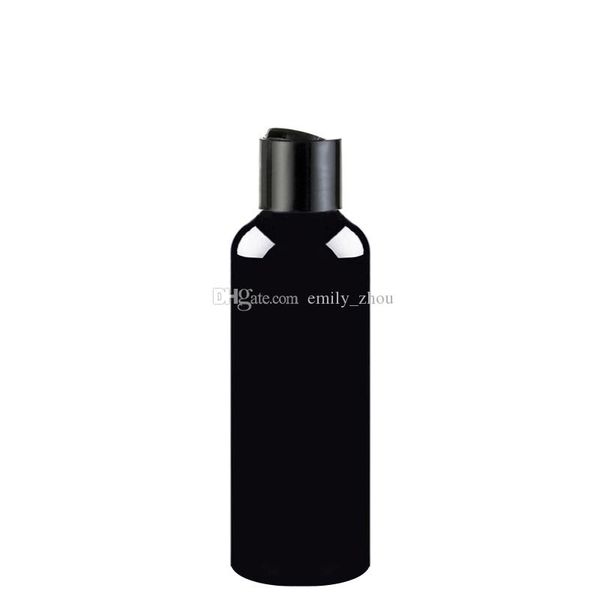 

50pcs 100ml 150ml 200ml 250ml black empty lotion cream cosmetic bottle with disc 250cc plastic bottles containers shampoo pet bottles