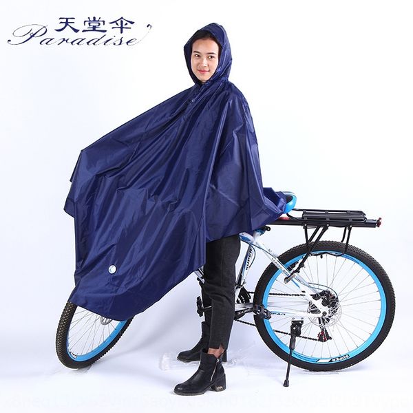 

new paradise bicycle single thickened extra large coat bicycle cloak rain gear poncho one-piece poncho rain gear, Black