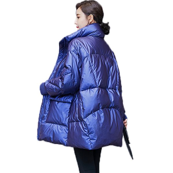 

2020 new women no-clean winter cotton down jackets chic warm ultra light zipper long coat female thicken oversized parka a973, Black