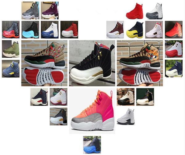 

12s high mens basketball shoes punch international flight french blue snake pattern chameleon bordeaux bulls sports sneakers
