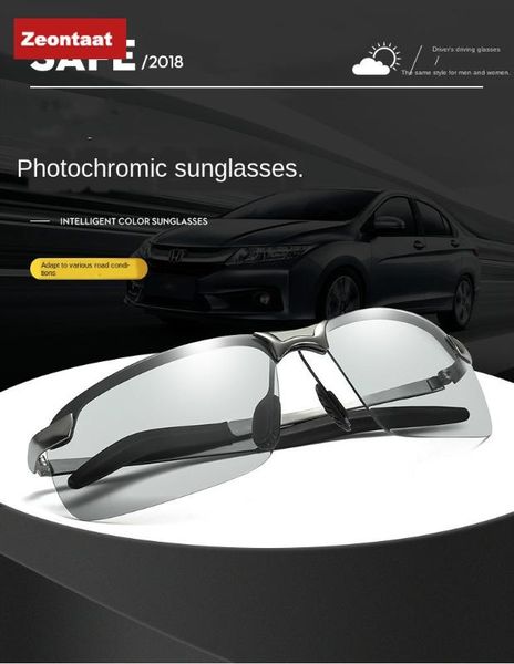 

2020 zeontaat selling men's sunglasses, color-changing polarizer sunglasses, men's tide driving special driver driving glasses, White;black