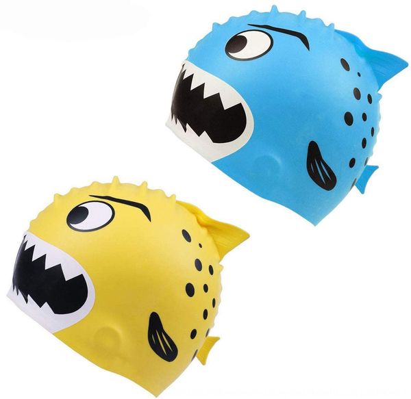 

new children's cartoon fish silicone capswimming cap cute fish swimming cap comfortable silicone hair protection