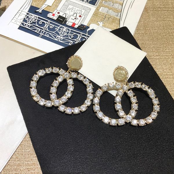 

c2184 girls stylish modern letter cz earrings inlaid with dazzling cubic zirconia crystal eardrop earrings christmas gift, Golden;silver