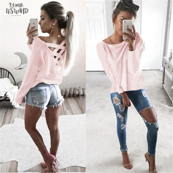 

new women hollow out loose pullover casual long sleeve t shirt cotton tee drop shipping, White