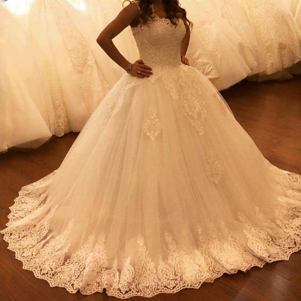 

custom made off shoulder ball gown lace wedding dresses with beaded sequins sweep train tulle wedding birdal gowns vestido de noiva, White