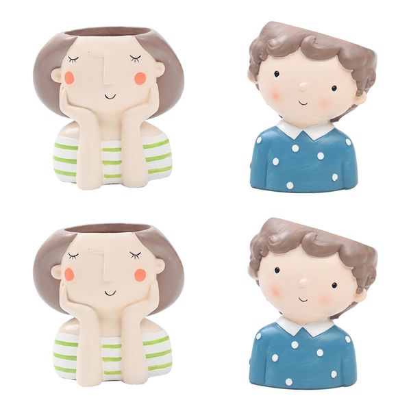 

4pcs cute plants planter pot herbs planter office deskdecor gifts