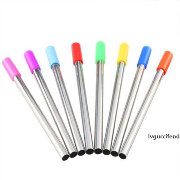 

silicone head straw set food grade stainless steel environmental straw anti-tooth collision cycle bar straw silicone sleeve 57