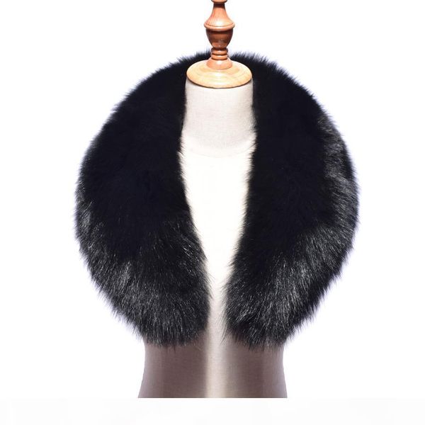 

2018 new real fox fur collar women 100% natural fox fur scarf winter warm fur collar scarves black d19011004, Blue;gray