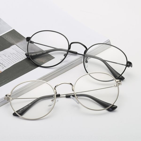 

creative korean round glasses frame artistic plain mirror female outdoor fashion accessories glasses frame batch, Silver