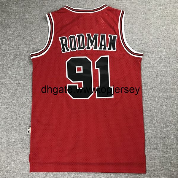 

jersey rodman retro mesh red basketball clothes stitched, Gray