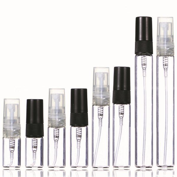 2ml 3ml 5ml 7ml 10ml garrafa de perfume de vidro vazio garrafas de spray refiláveis ​​pequenos parfume atomizador amostra de frascos DHL livre