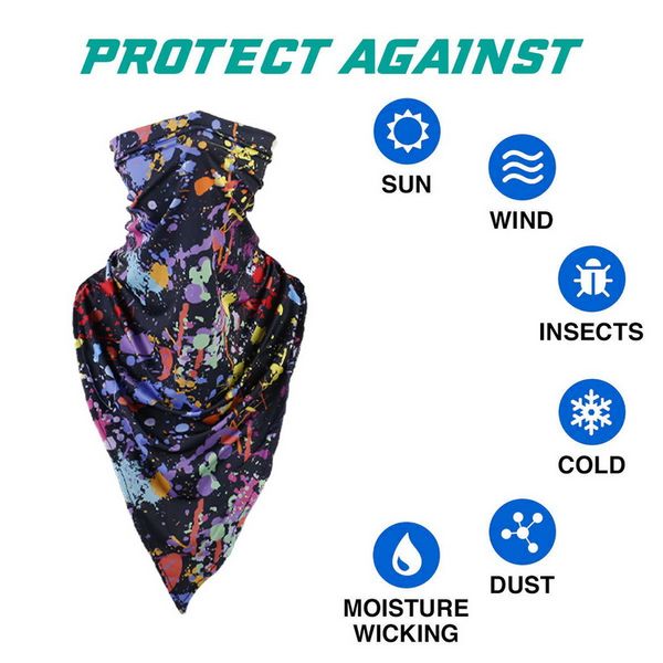 

outdoor face cover fashion outdoor mask scarves multi functional seamless hairband head scarf bandana neck cover, Black