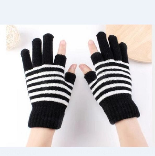 

gux9e shun zun workers gloves and work students do homework striped half finger knitted shun zun workers warm gloves and work students do ho