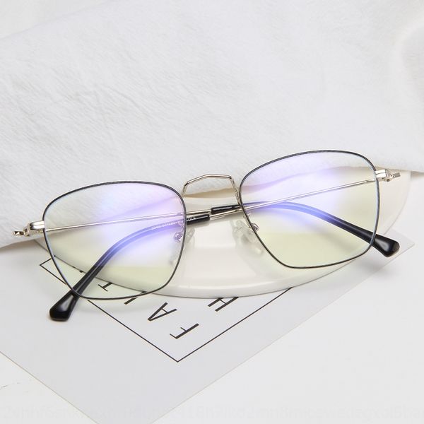 

2019 kick-off metal thin fashion glasses frame fashion all-match square frame plain glasses, Silver