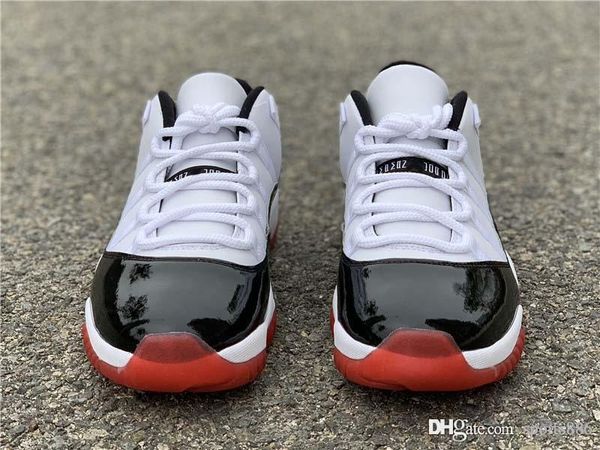 

air authentic 11 low white bred man basketball shoes 11s men black true red retro athletic sneakers with original box av2187-160