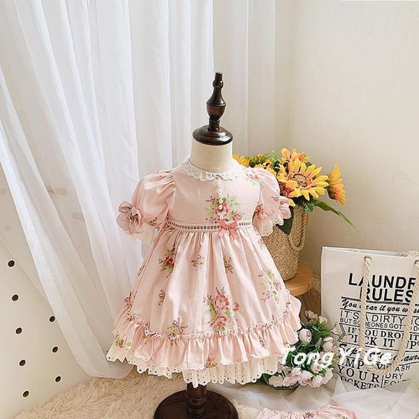 

summer spanish vintage palace lolita girls princess dress embroidery print ball gown birthday party easter dress for girls y3142 t200709, Red;yellow