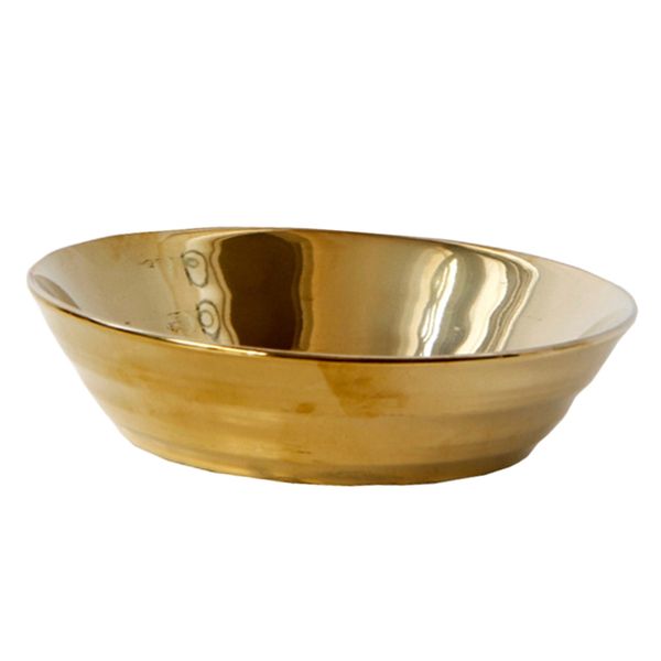

elegant round gold-plated ceramic plate wedding party serving tableware dish
