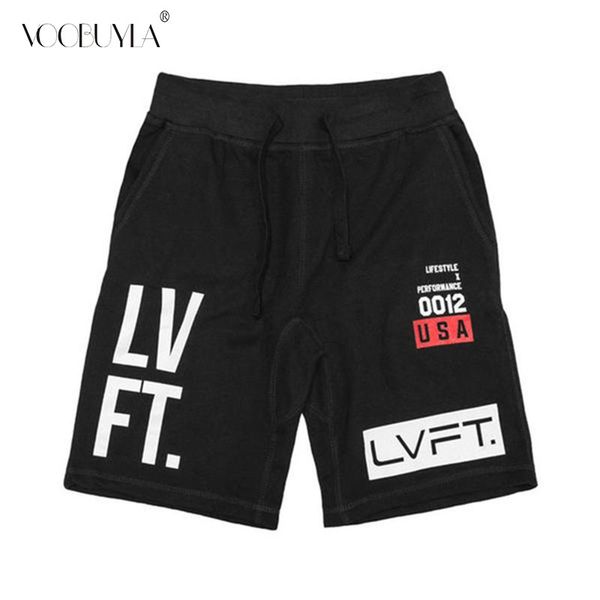 

voobuyla fitness sport shorts men cotton running shorts plus size 3xl training exercise jogging short pants quick dry joggers, Black;blue