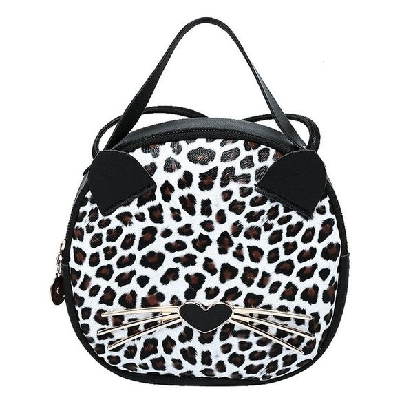 

cute cat crossbody bags for women pu leather leopard shoulder bag small pu ring handbags and purse mobile phone messenger bag t2