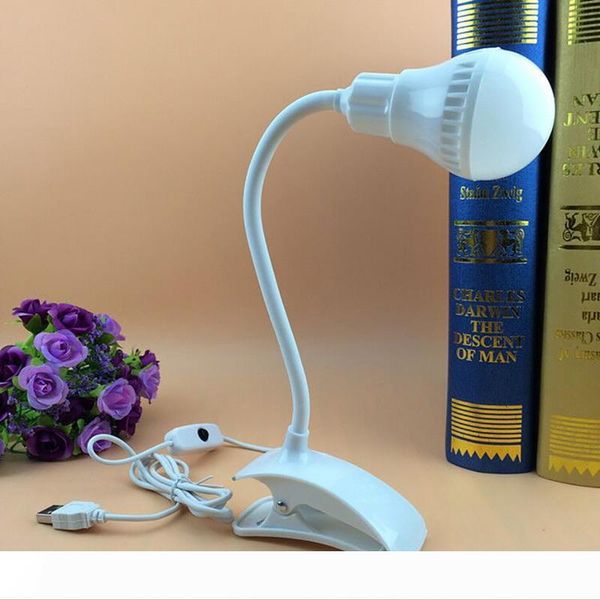 

led desk lamps flexible usb clipper clip eye protection reading night light bedside student bed portable book light