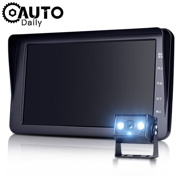 

car dvr 7.0 screen 1080p full hd dual lens rearview dash cam car monitor video recorder auto camera detector camcorder for truck