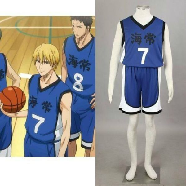 

anime kuroko no basket basketball kise ryota sportswear jersey costume, Black;red