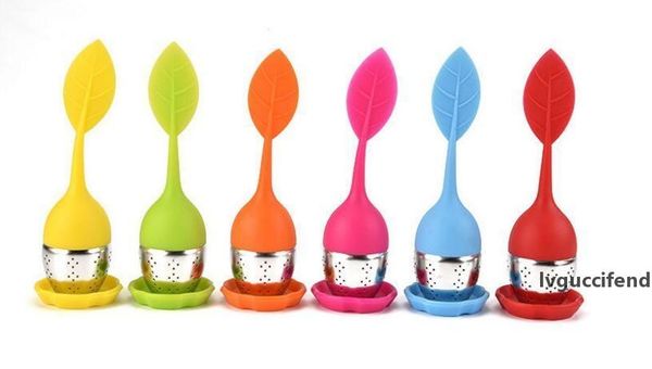 

304 stainless steel silicone tea filter filter high temperature creative tree leaf tea artifact wholesale