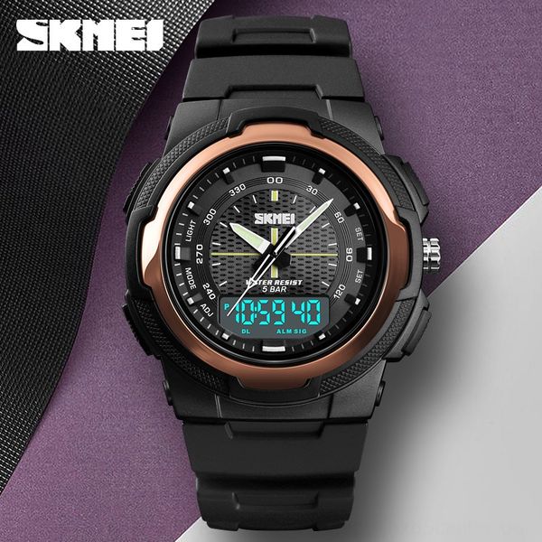 

sytw2 skmei double display multifunctional men's watch time beauty outdoor sports luminous outdoor sports 3 time waterproof luminous po, Blue