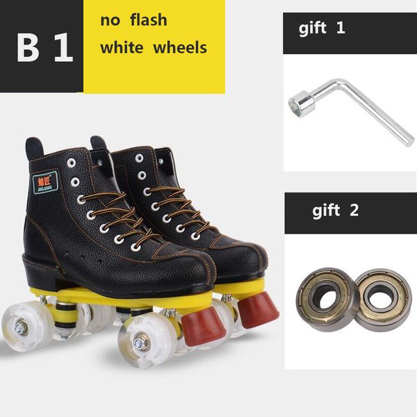 

inline & roller skates artificial lether 4-wheels man woman outdoor skating shoes