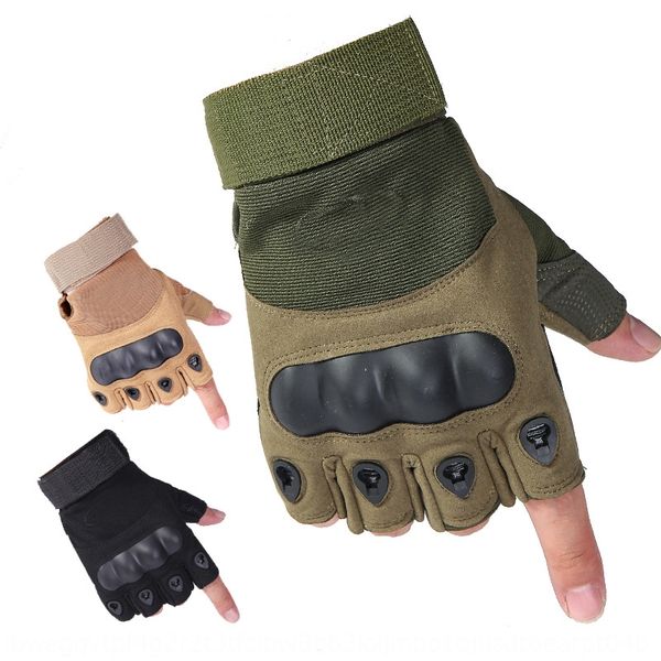 

fitness non-slip wear-resistant outdoor tacticalfans riding sports climbing and gloves rock climbing breathable half finger gloves, Black