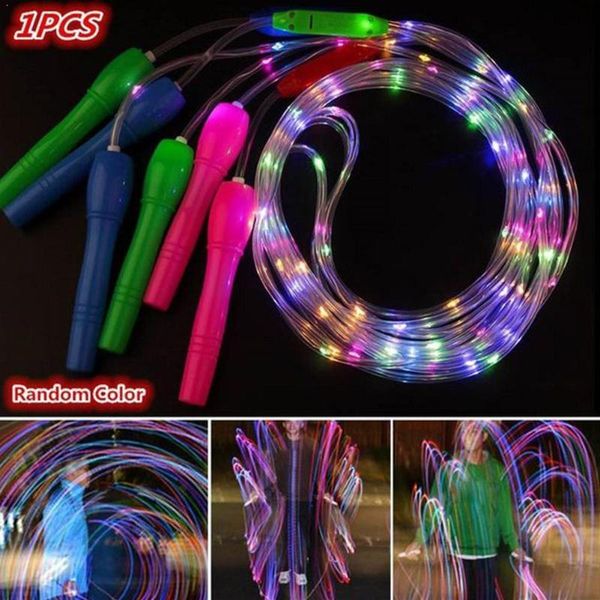 

скакалки led skipping случайного цвета дети дети взрослые тела outddor упражнение легкого инструмент фитнес одно упражнение luminous e4i3