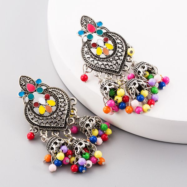 

ins earrings european us bohemian ladies earrings on instagram colorful long drop oil hollowed-out lanterns tasse earrings eh006, Golden