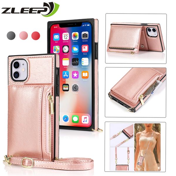 

leather case for iphone 11 pro x xs max xr se 2020 6 7 8 plus zipper wallet pouch 7plus 8plus etui card stand phone cover