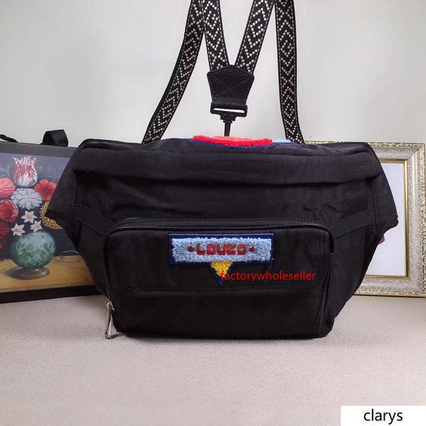 

мужчины s ленточный мешок 80s патч 536842 черный нейлон кожа bum bag loved размер: 34 * 21 * 14см