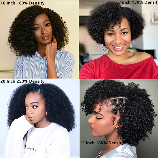 

afro kinky завитые парик u часть парик человеческих волос парики бразильский remy 150 плотность glueless человеческих волос парик для black